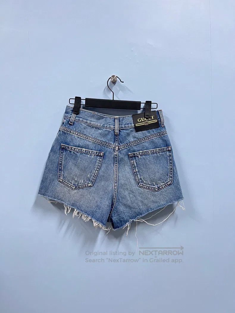 Gucci Gucci Apple logo denim shorts Size 26" / US 2 / IT 38 - 2 Thumbnail
