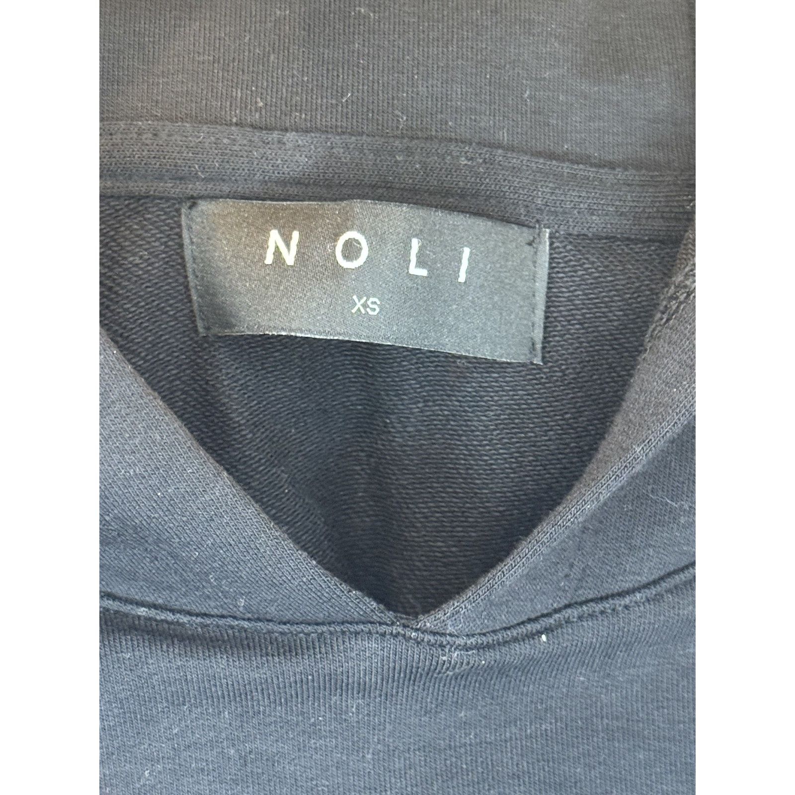 Garni Noli Hoodie Faux Leather Pocket Pullover Drawstring Sleeve Size XS / US 0-2 / IT 36-38 - 4 Thumbnail