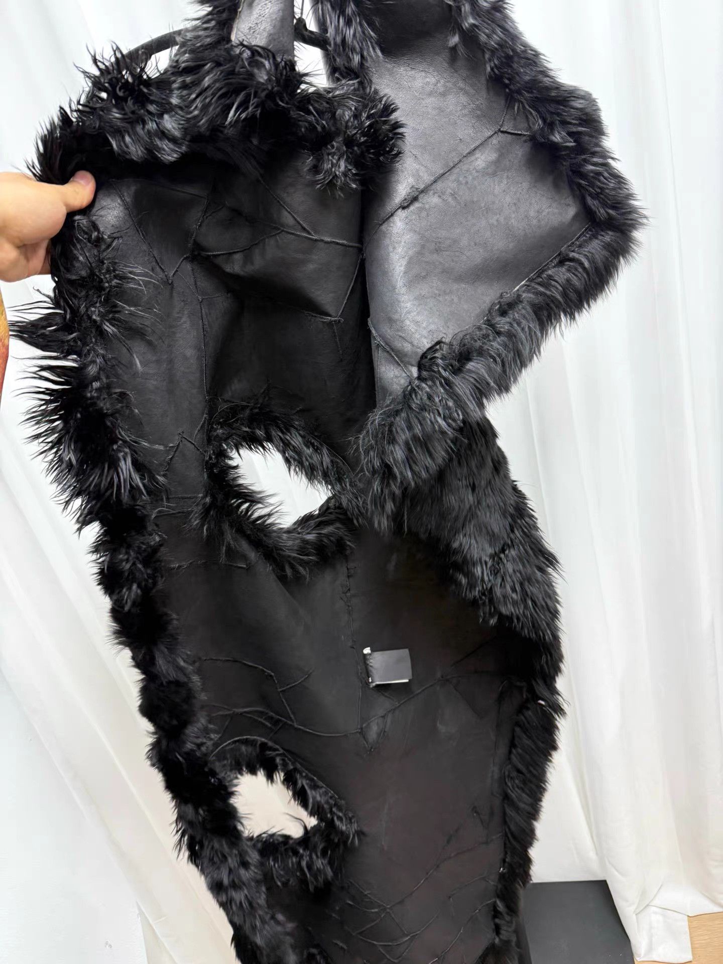 Ann Demeulemeester Ann Demeulemeester Fur Panel Three-Hole Vest Cape K20 Size US S / EU 44-46 / 1 - 6 Thumbnail