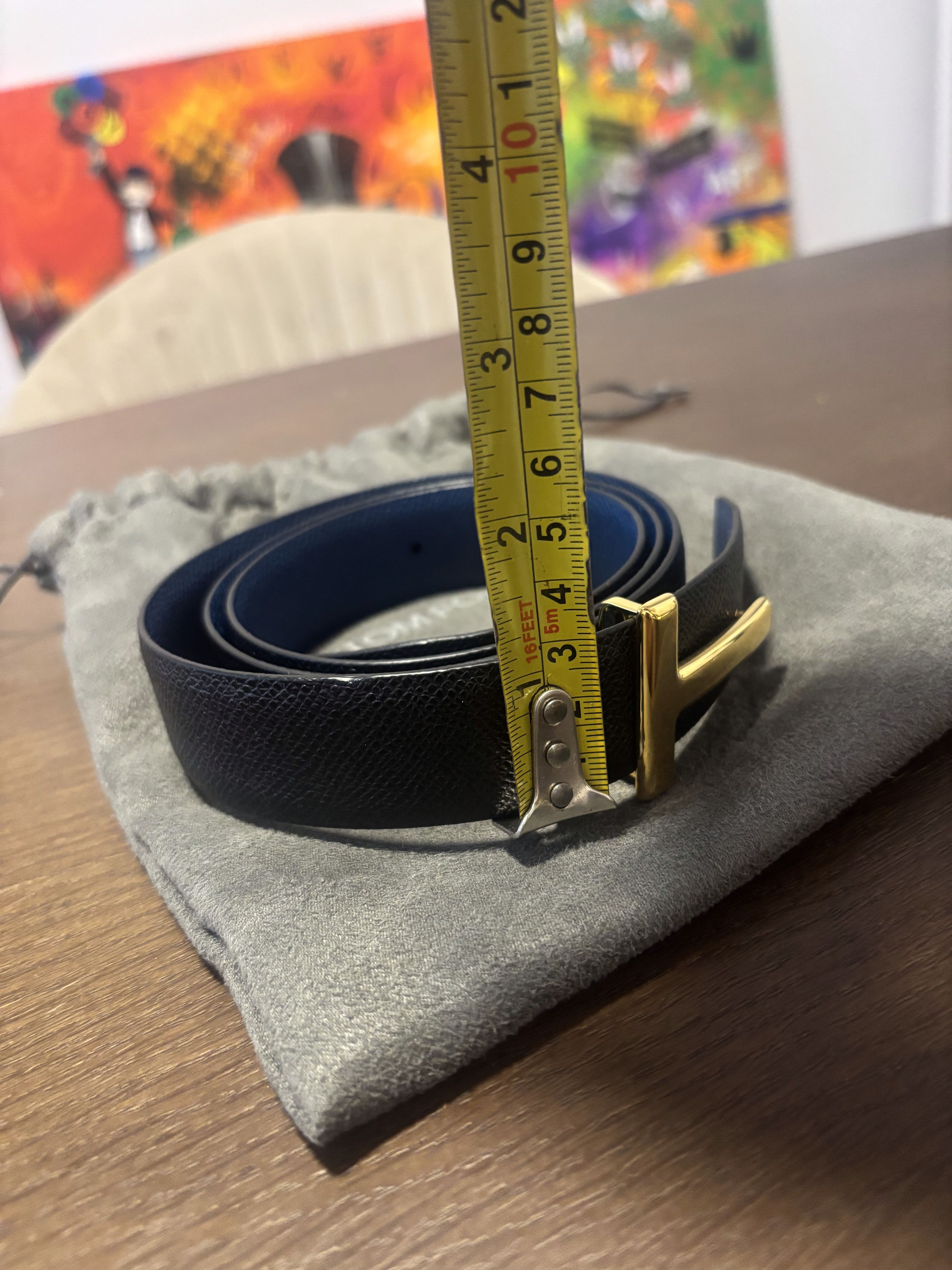 Tom Ford Tom Ford GRAIN LEATHER T ICON BELT Size 42 - 3 Thumbnail