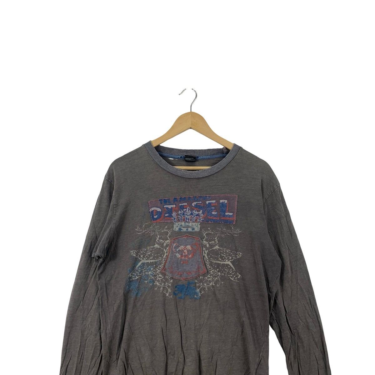 Diesel Vintage Diesel Long Sleeve T-Shirt Crown Crest Graphic Size US M / EU 48-50 / 2 - 2 Thumbnail