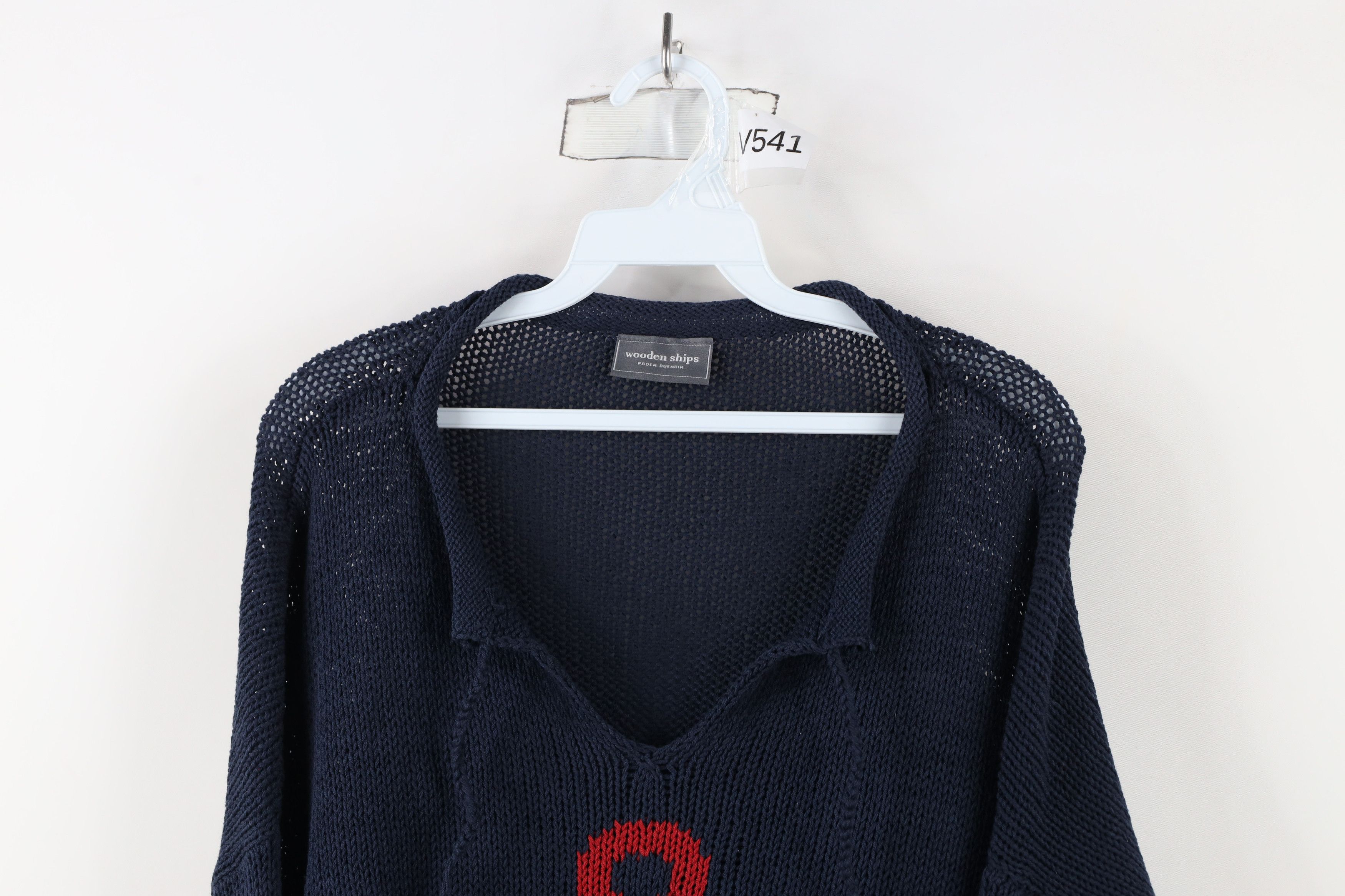 Vintage Wooden Ship Boat Anchor Marled Knit Sweater Blue Size M / US 6-8 / IT 42-44 - 2 Thumbnail