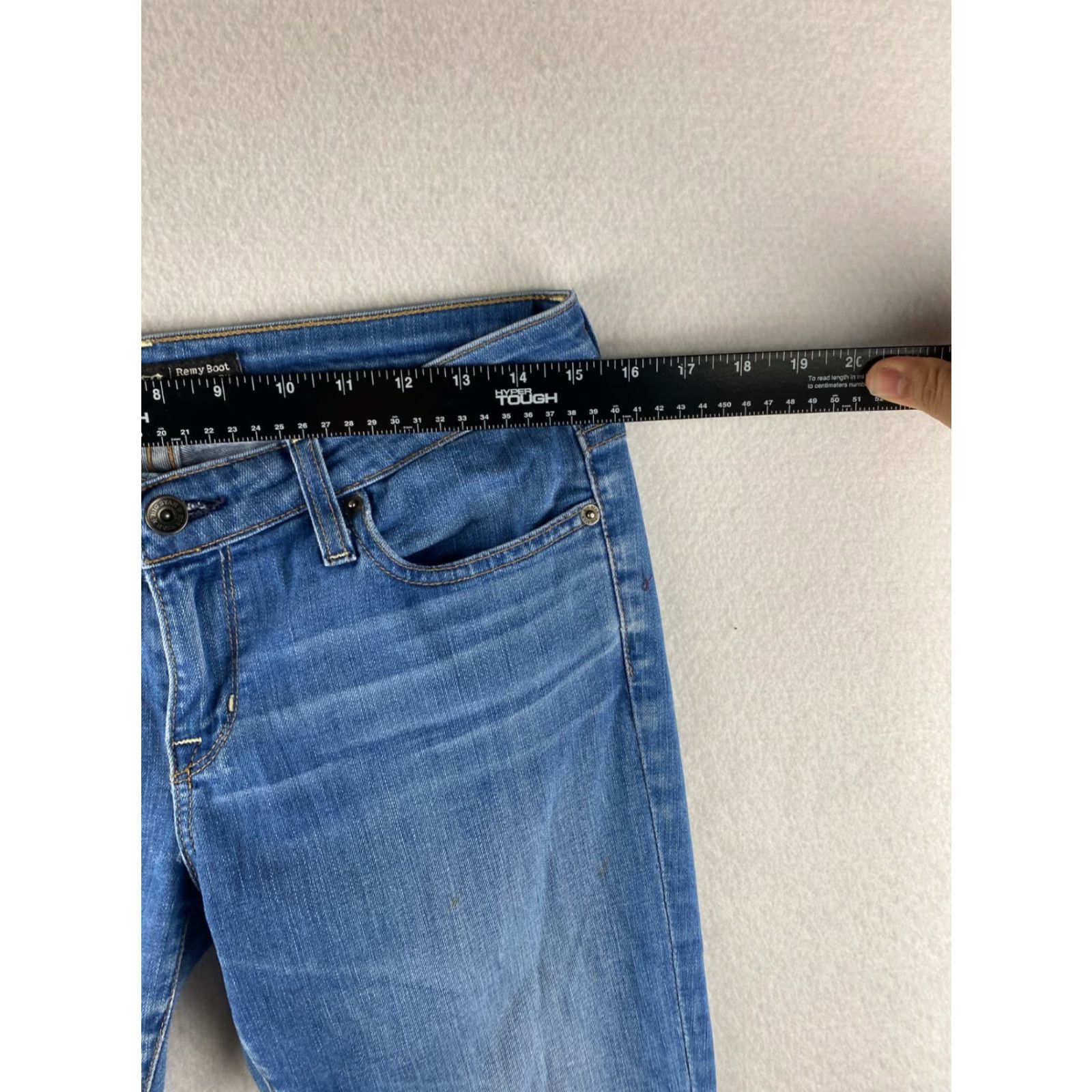 Denime BIG STAR Jeans Womens 28 Bootcut Jeans Low-Rise Denim Distressed Blue 5-Pocket Regular Stretch Womens Size 28" / US 6 / IT 42 - 3 Thumbnail