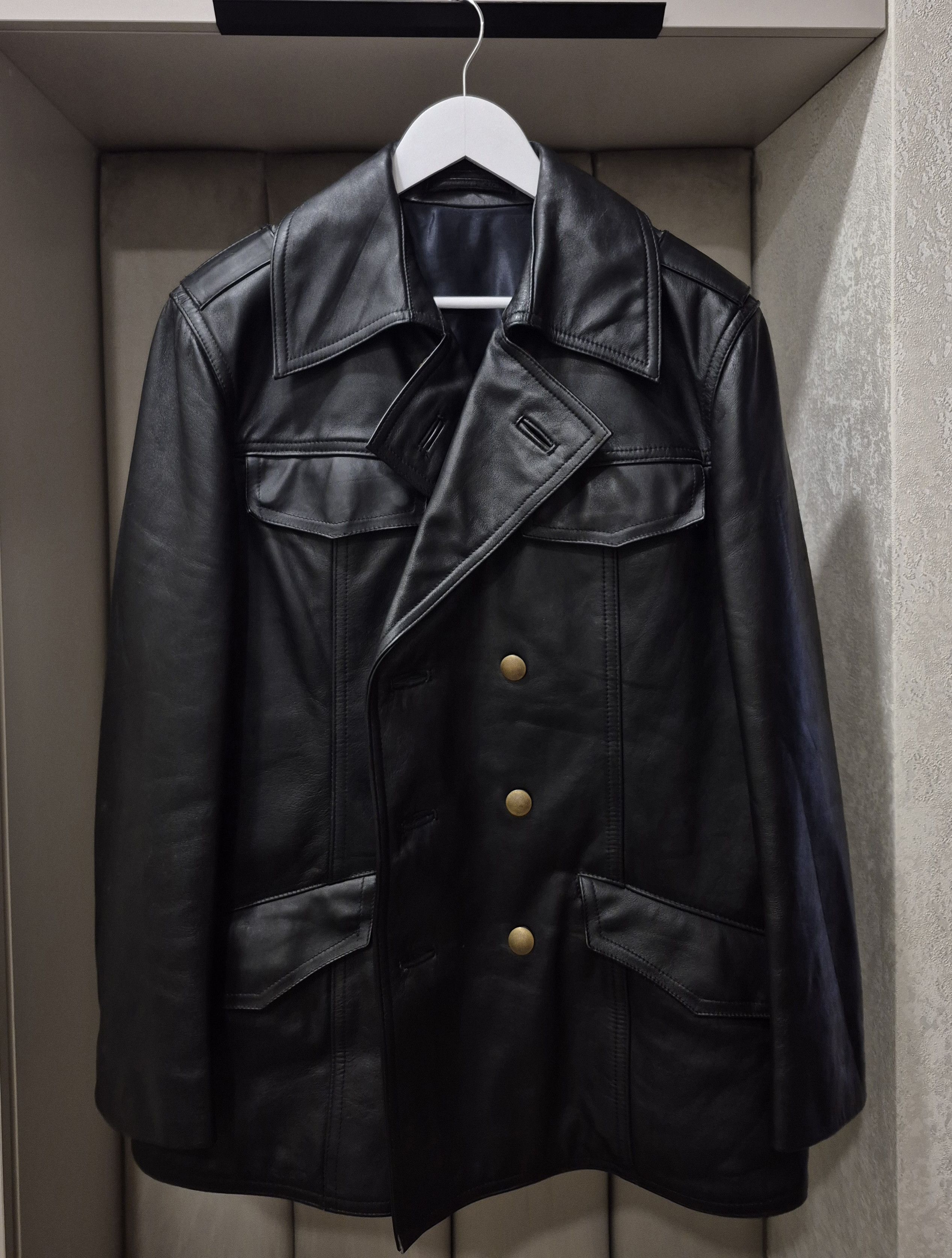 Vintage Hackel & Co Rare vintage police military men leather jacket Size US L / EU 52-54 / 3 - 6 Thumbnail