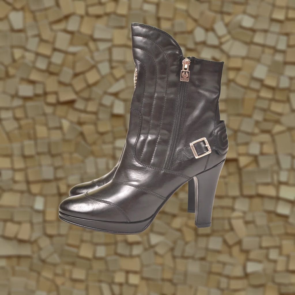 Belstaff Belstaff Black Leather Ankle Boots Heels Made in Italy Size 39 Women Bootie Size US 9 / IT 39 - 1 Thumbnail