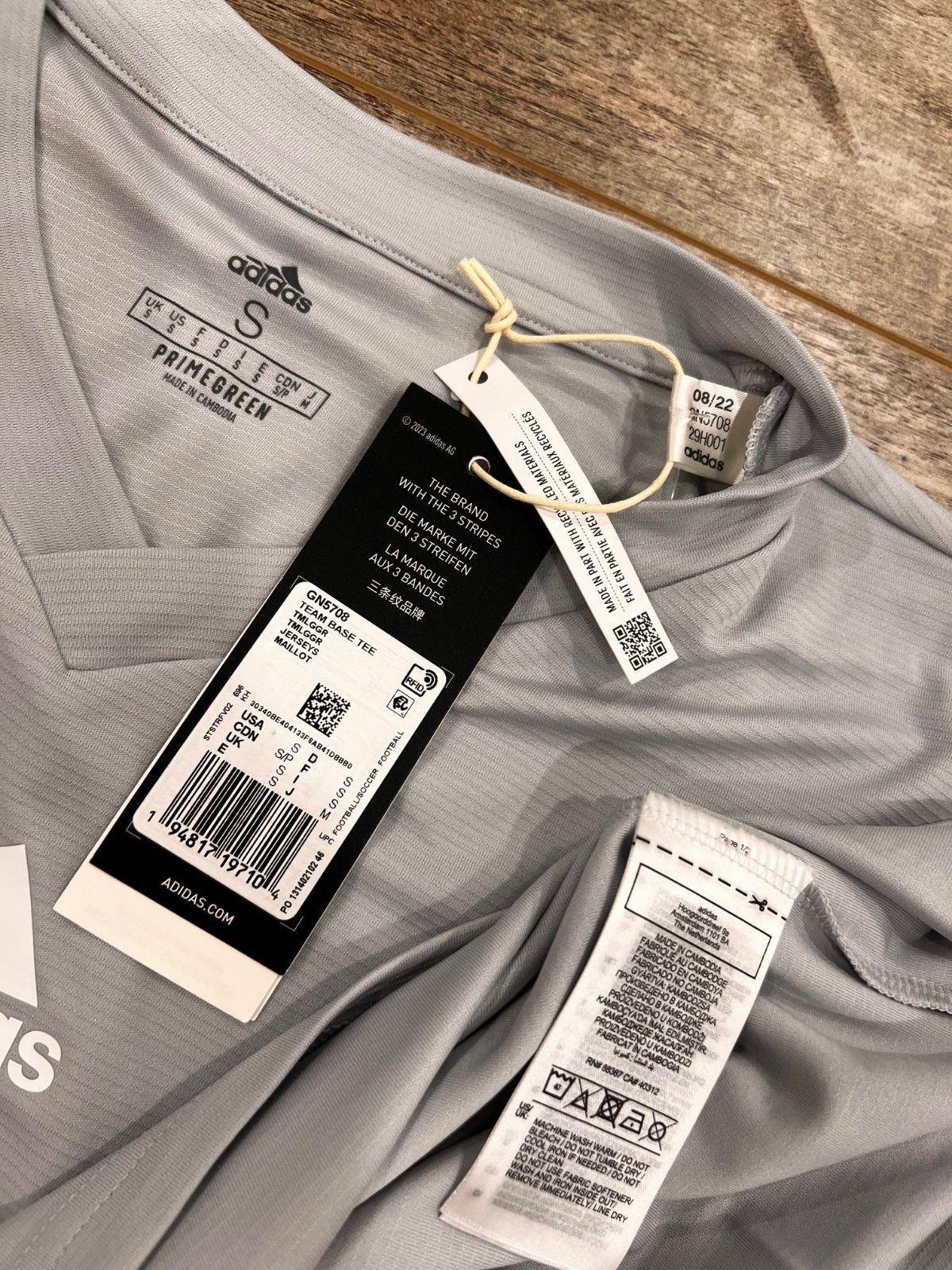 Adidas Adidas GN5708 Team Base Soccer Jersey Grey ( S ) Size US S / EU 44-46 / 1 - 5 Thumbnail