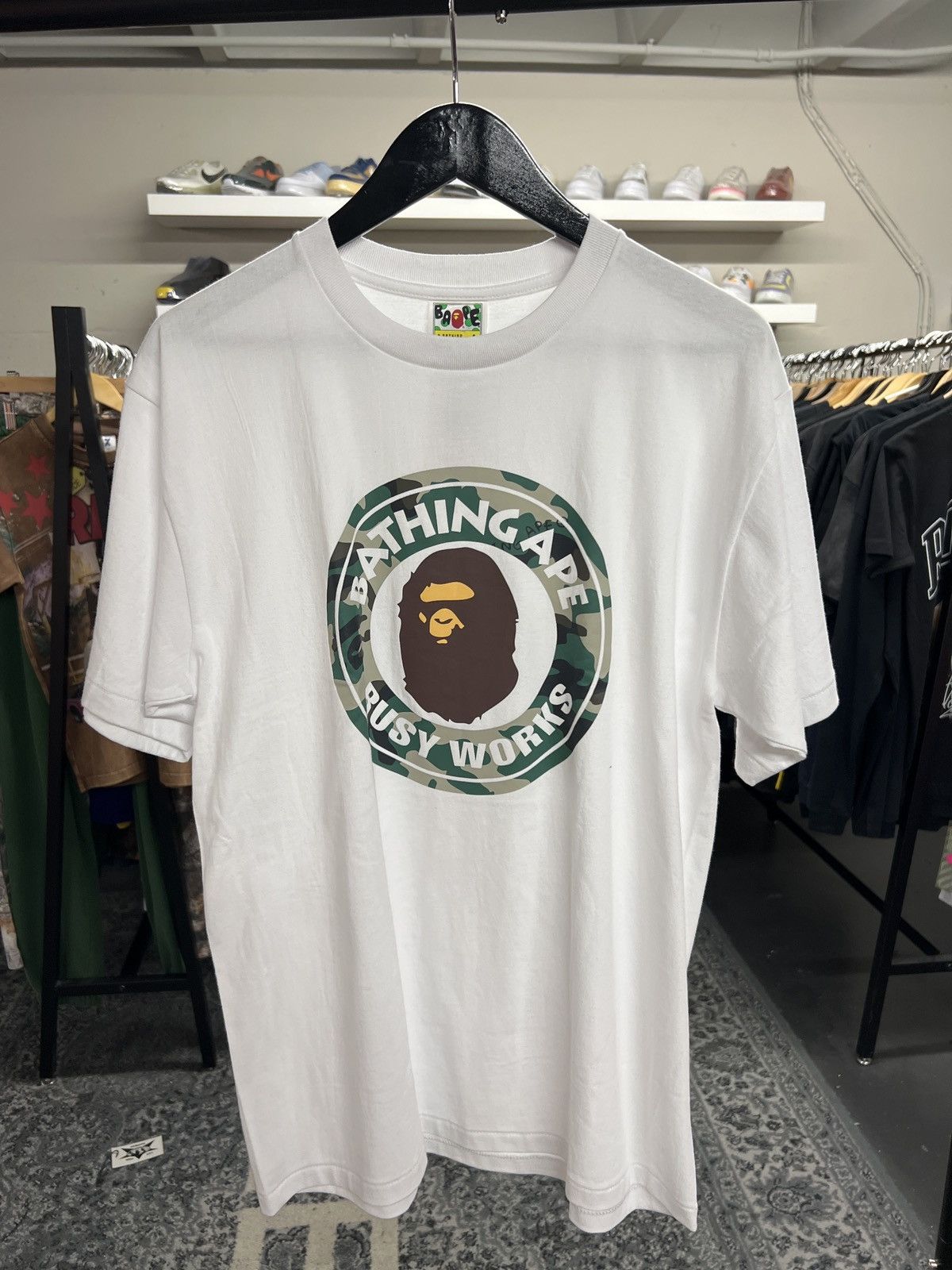Bape Woodland Camp Busy Works Tee White Size US L / EU 52-54 / 3 - 1 Thumbnail