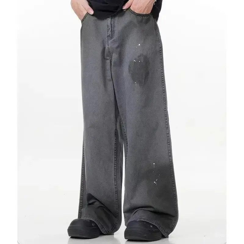 Japanese Brand Retro loose splashed ink straight leg jeans Size US 32 / EU 48 - 2 Thumbnail