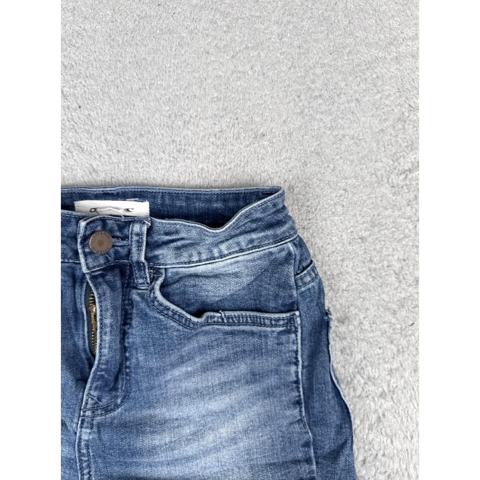 O'Neill O'Neill Denim Shorts Womens 24x4 Blue Cut-Off Raw Hem High Rise Stretch Casual Size 42" / US 20 - 5 Thumbnail