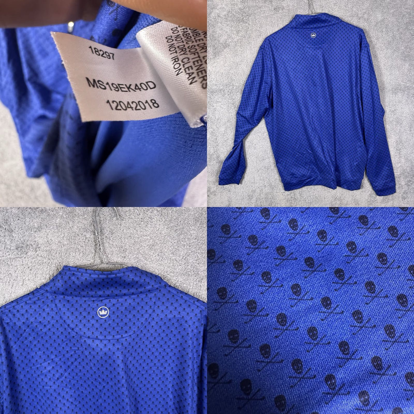 Peter Millar Peter Millar Perth Jacket Mens L 1/4 Zip Pullover Geometric Blue Size US L / EU 52-54 / 3 - 8 Thumbnail