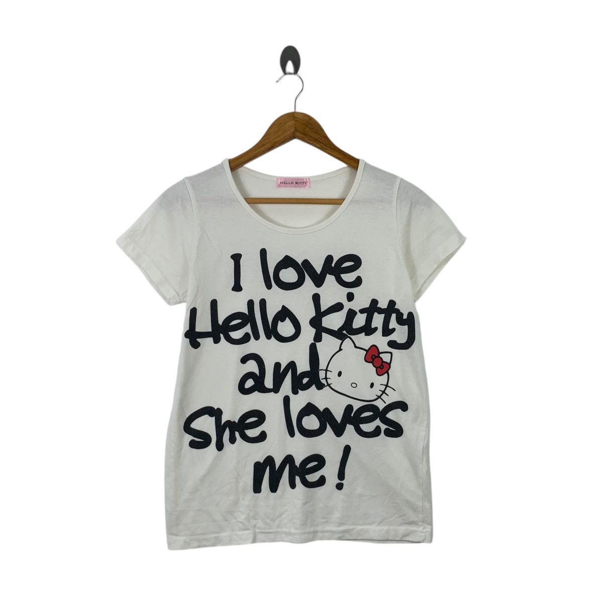 Vintage HELLO KITTY CARTOON Sanrio I Love Japan Animation Tee Size XS / US 0-2 / IT 36-38 - 1 Thumbnail