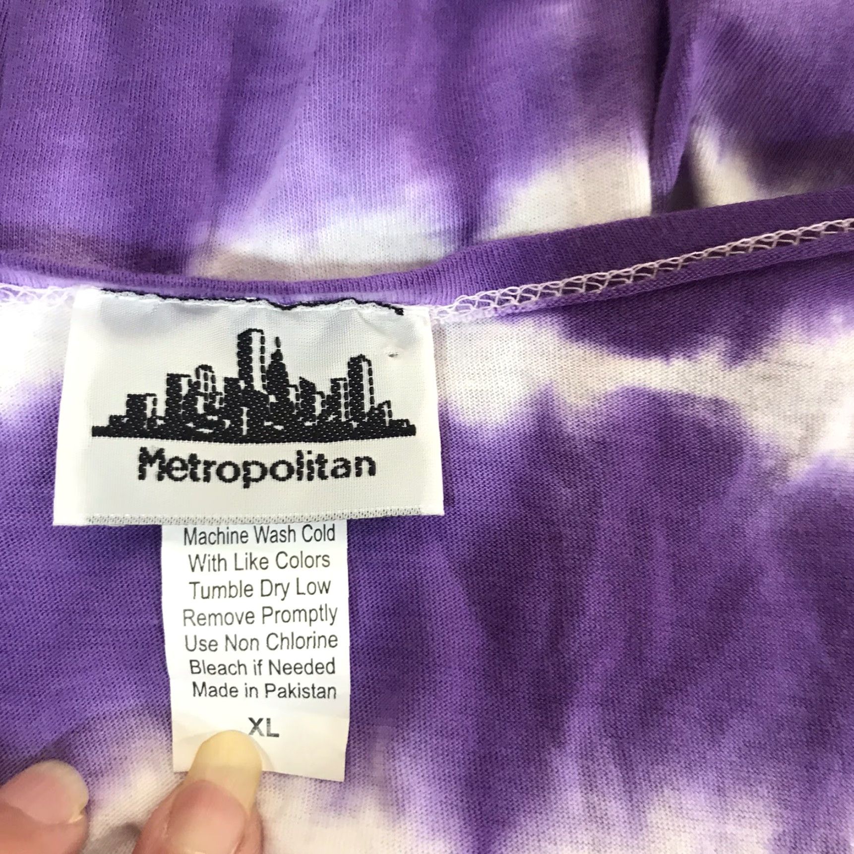 Vintage VINTAGE Metropolitan Tie-Dyed Open Front Cardigan Womens XL Casual Knit Lightweight Winter Fall Purple/Wht Size XL / US 12-14 / IT 48-50 - 3 Thumbnail
