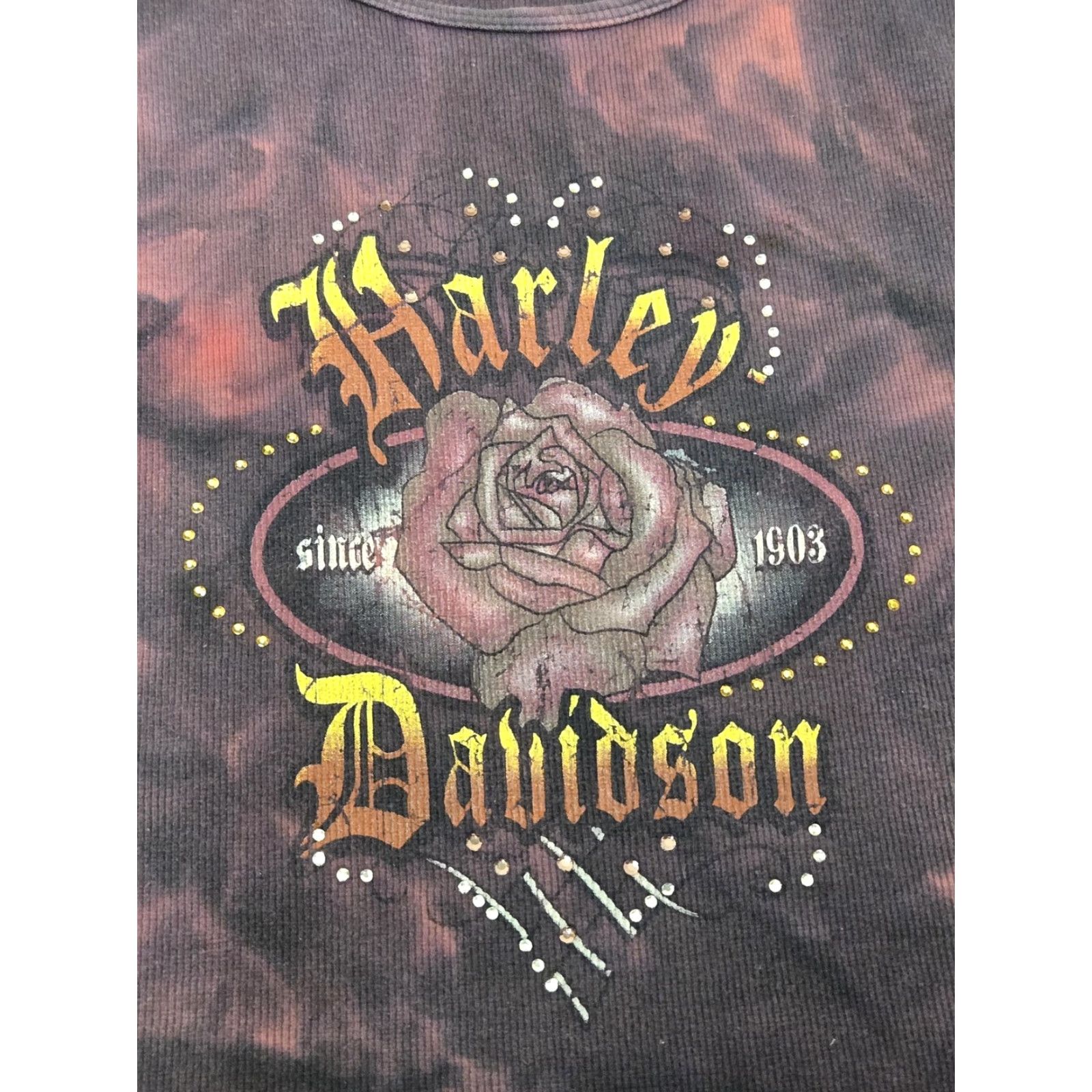 Harley Davidson Harley-Davidson Shirt Tank Top Womens Medium Purple Tie Dye Rose Graphic USA Size M / US 6-8 / IT 42-44 - 2 Thumbnail