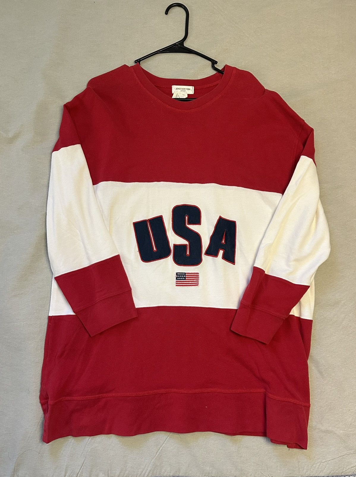 Jones New York Jones New York Sport 'USA' Red & White Long Sleeve Shirt Size US XXL / EU 58 / 5 - 1 Thumbnail