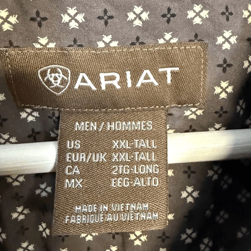 Ariat Ariat Shirt Western 2XL Tall Gray Long Sleeve Button Down Mens Big & Tall Gray Shirt Size US XXL / EU 58 / 5 - 6 Thumbnail