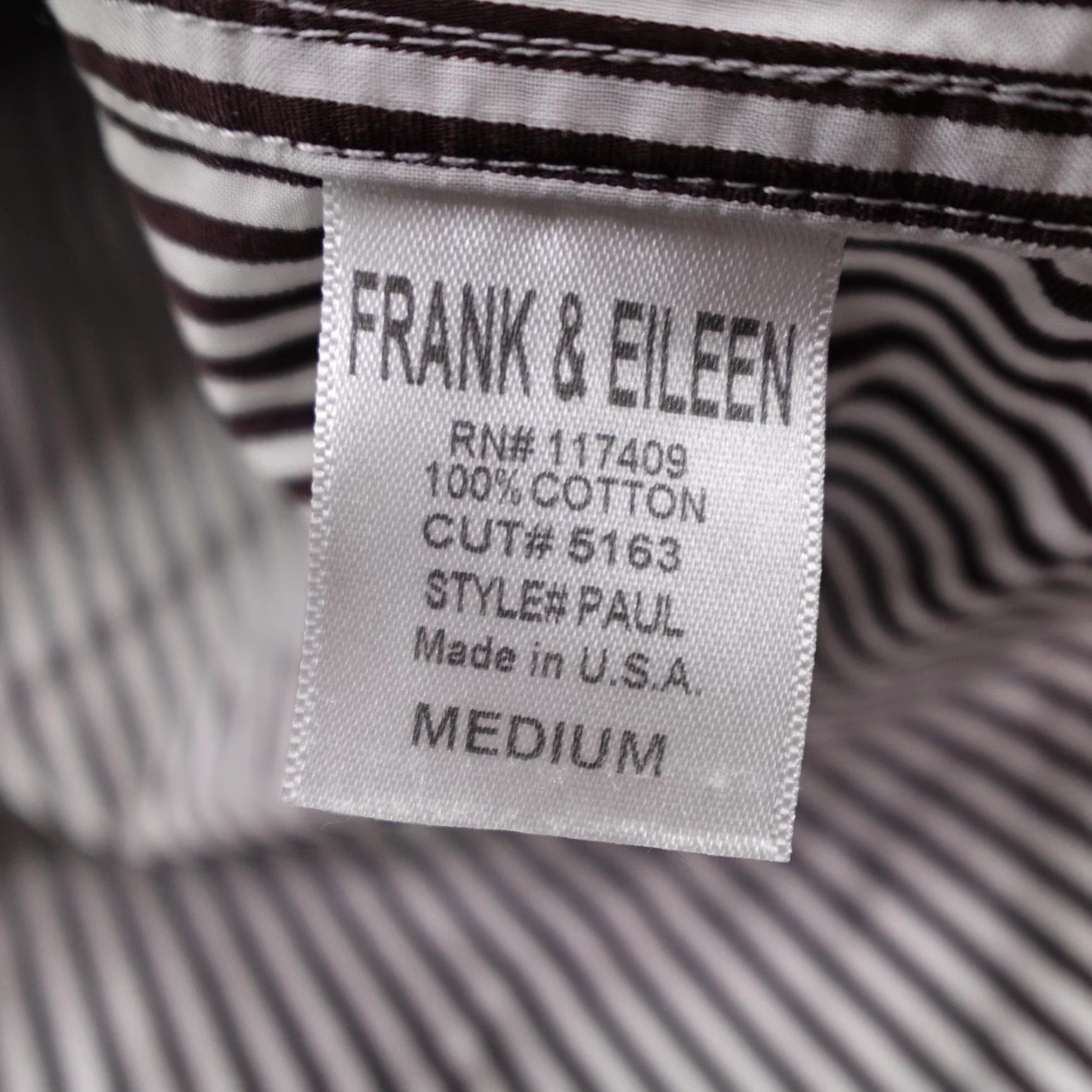 Frank & Eileen Frank & Eileen Shirt Mens Medium Brown White Stripes Paul Button Up Long Sleeve Size US M / EU 48-50 / 2 - 5 Thumbnail