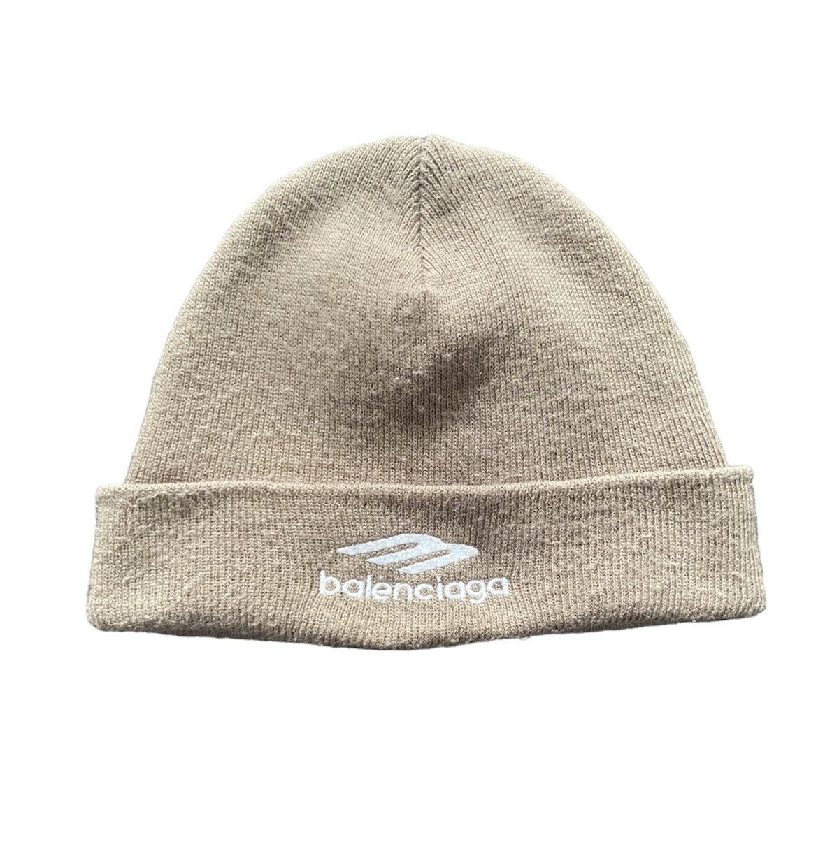 image of Balenciaga 3B Beanie in Green/White, Men's
