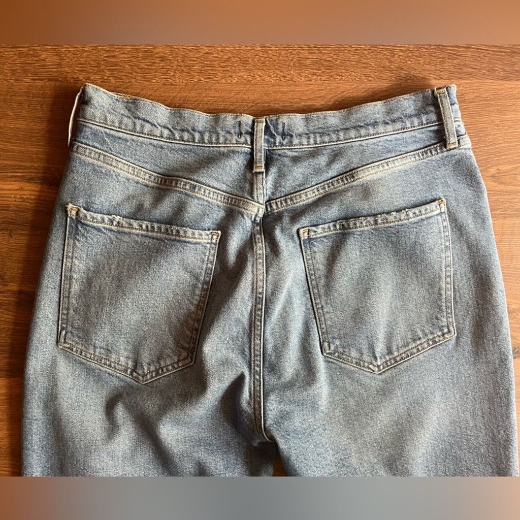 Agolde 👖 AGOLDE Riley Ripped Lightwash Denim Jeans – Size 32 Size 32" / US 10 / IT 46 - 7 Thumbnail