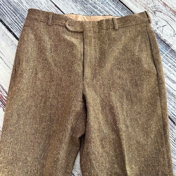 Bullock & Jones Bullock & Jones Men's Brown Textured Wool Trousers Pants Size US 34 / EU 50 - 3 Thumbnail