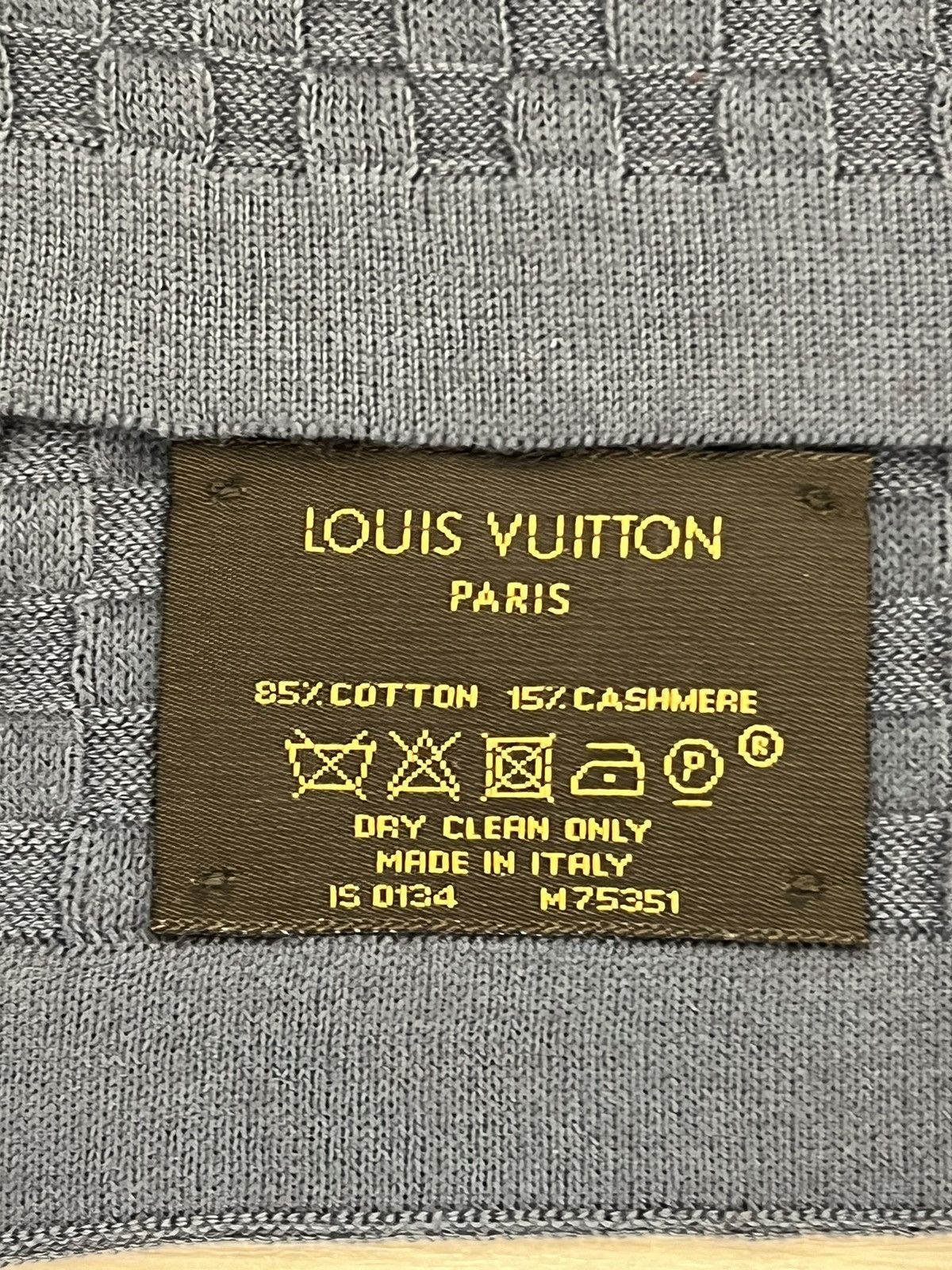 Louis Vuitton Louis Vuitton Damier Scarf M75351-Cotton Cashmere Men’s Size ONE SIZE - 6 Thumbnail
