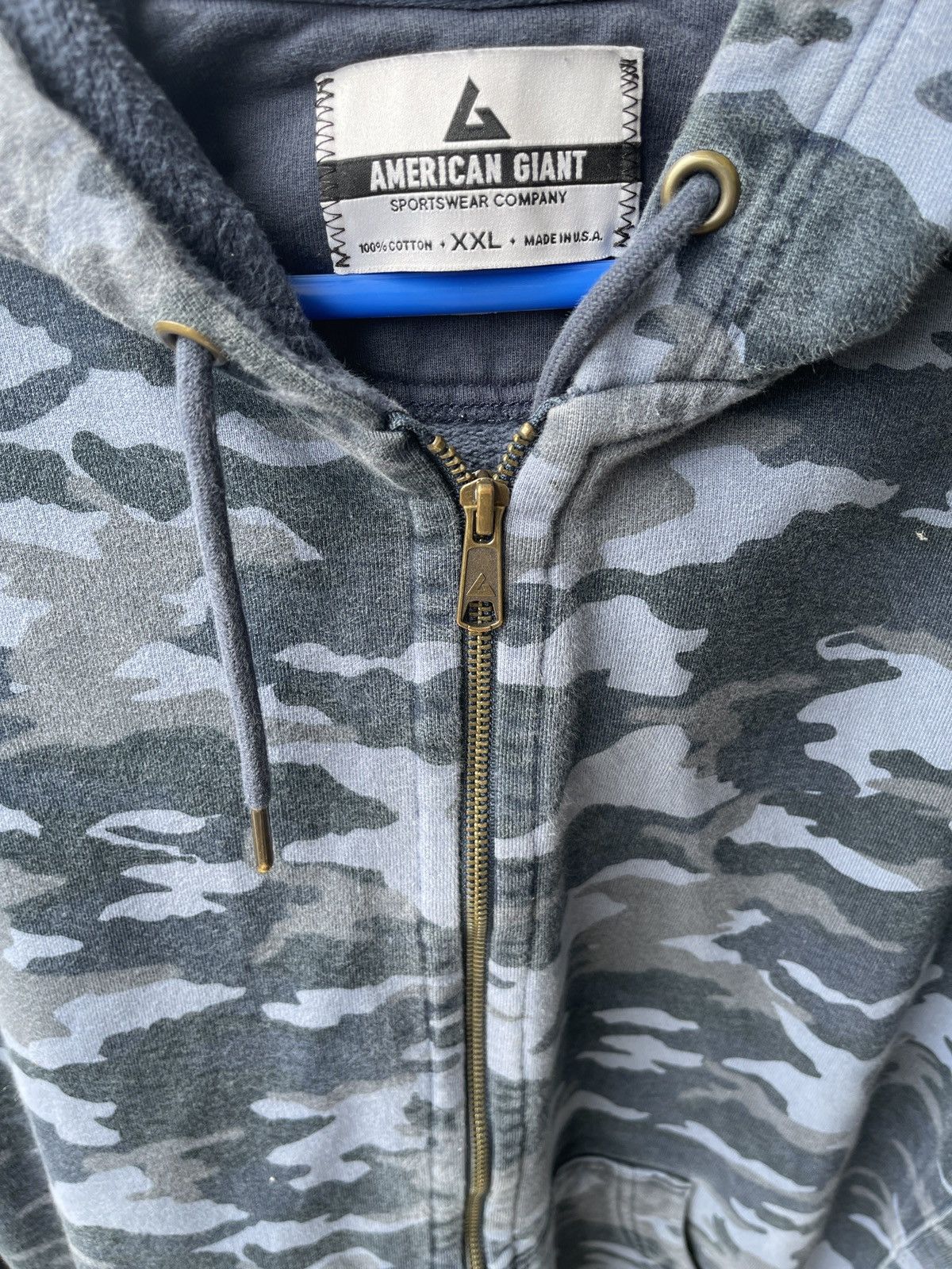 American Giant American Giant Blue Camo Hoodie Grailed