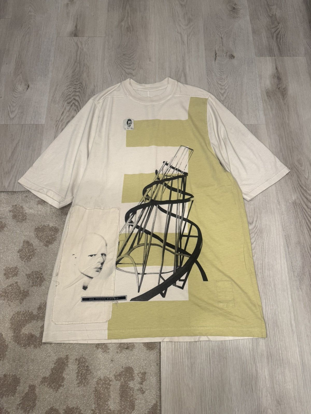 Rick Owens Drkshdw s/s 2019 milk/dark lime jumbo tee!! Size US M / EU 48-50 / 2 - 1 Thumbnail