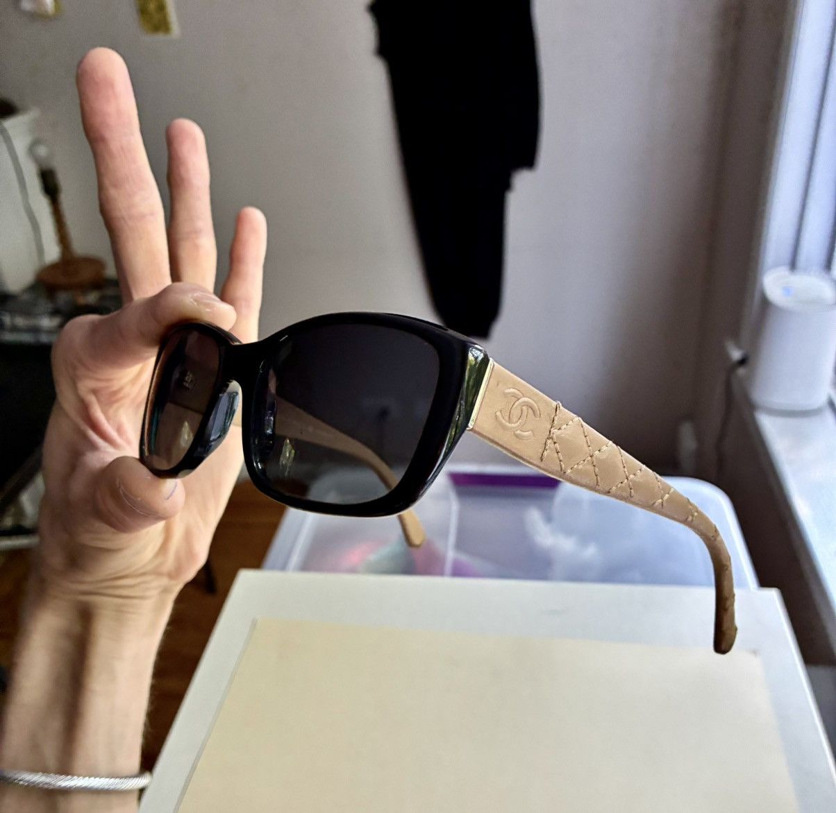 Chanel CHANEL 5201Q Oversize Quilted Leather Sunglasses Size ONE SIZE - 20 Thumbnail