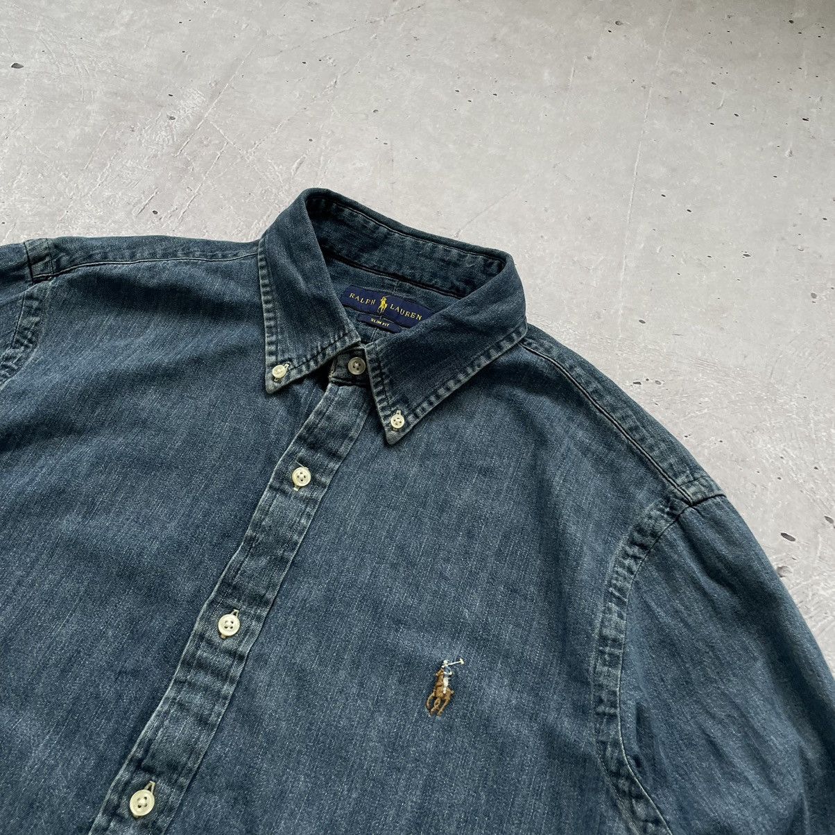 Polo Ralph Lauren × Vintage 🔥Rare🔥Polo Ralph Lauren Blue denim shirt Size US L / EU 52-54 / 3 - 6 Thumbnail