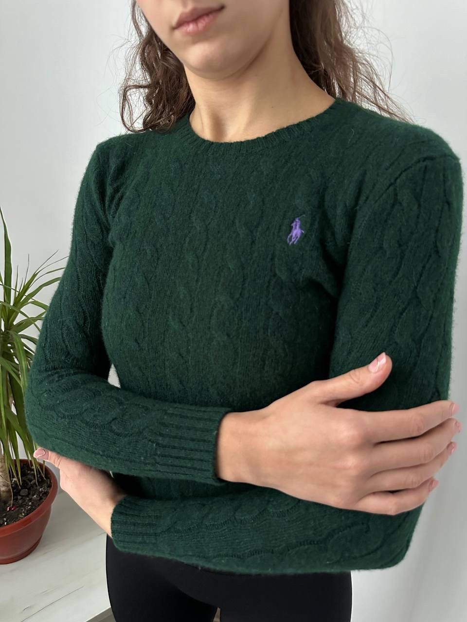 Polo Ralph Lauren × Vintage Vintage Polo Ralph Lauren Green Dark Cable Knit Sweater Size S / US 4 / IT 40 - 5 Thumbnail