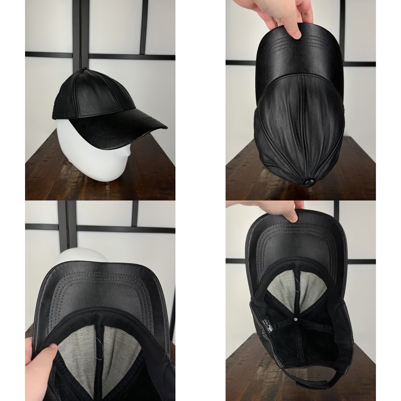 Vintage VINTAGE Winner Hat Cap Strap Back Adult One Size Black Leather 70s Made USA Size ONE SIZE - 8 Thumbnail