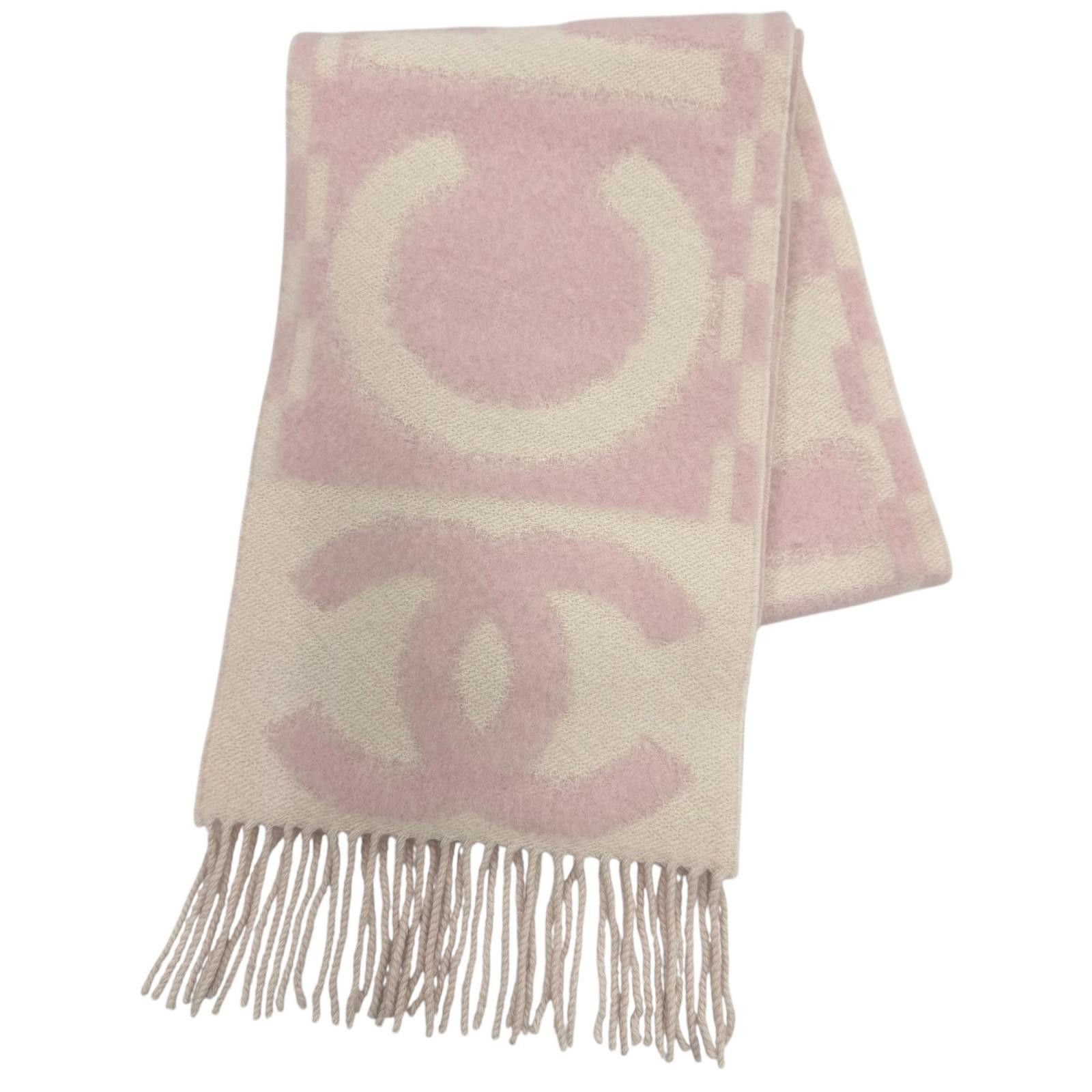 Chanel Chanel Cashmere Silk Scarf Textile Scarf Duty Free For Usa, Women's