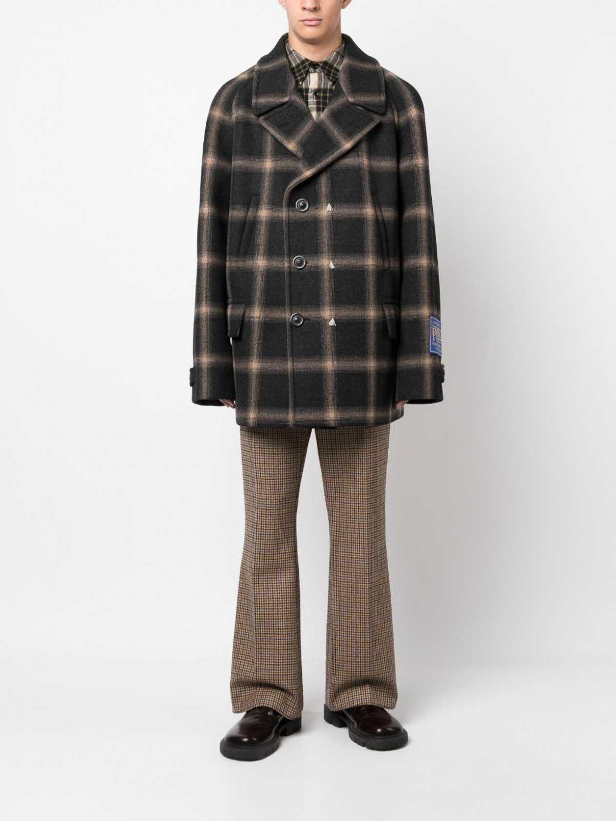 Maison Margiela o1loc1c1125 Double-breasted Coat in Black/Beige Size US M / EU 48-50 / 2 - 2 Thumbnail