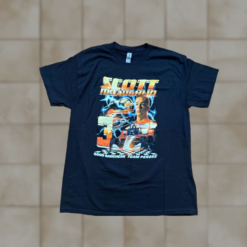 Vintage Team Penske Scott McLaughlin Black T-Shirt L Men Regular Short Sleeve USA 90s? Size US L / EU 52-54 / 3 - 1 Thumbnail