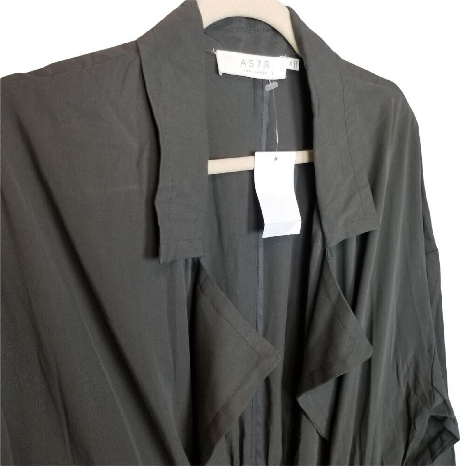 ASTR The Label ASTR The Label Womens Tie Front Duster Trench Coat Sz M Size M / US 6-8 / IT 42-44 - 5 Thumbnail