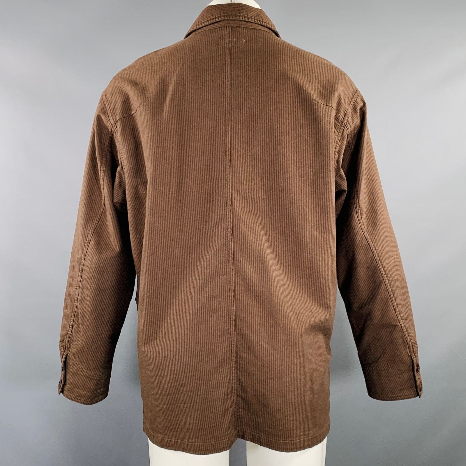 Ts(S) TS(s) Brown Stripe Cotton Oversized French Chore Jacket Size US M / EU 48-50 / 2 - 4 Thumbnail