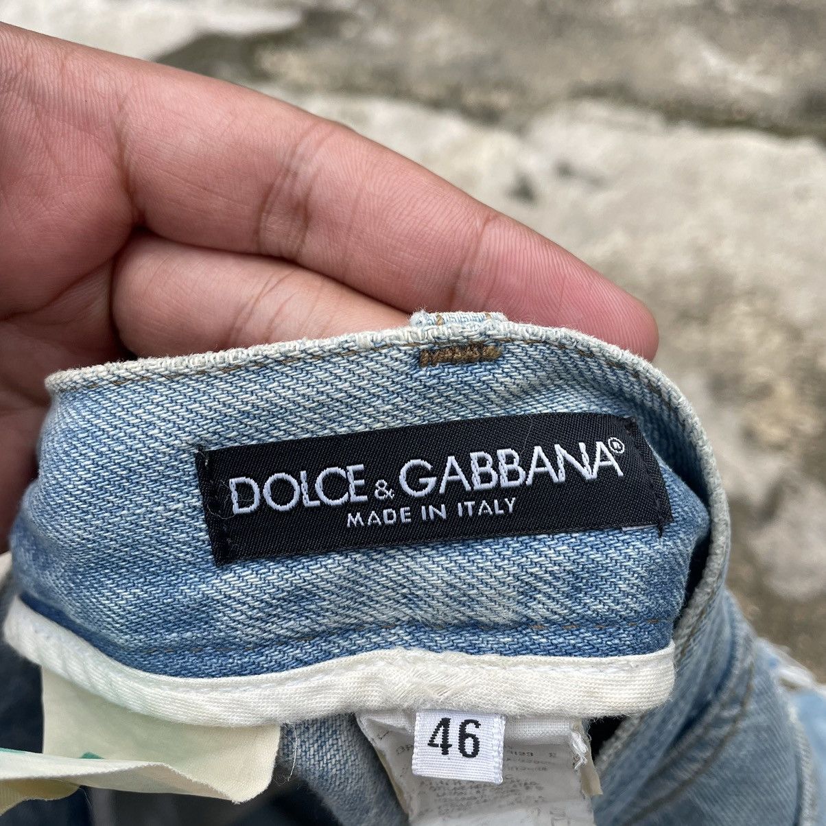 Dolce & Gabbana 🔥Trash🔥🇮🇹Dolce & Gabbana Stone Washed Rips Distress Jeans Size US 33 - 18 Thumbnail
