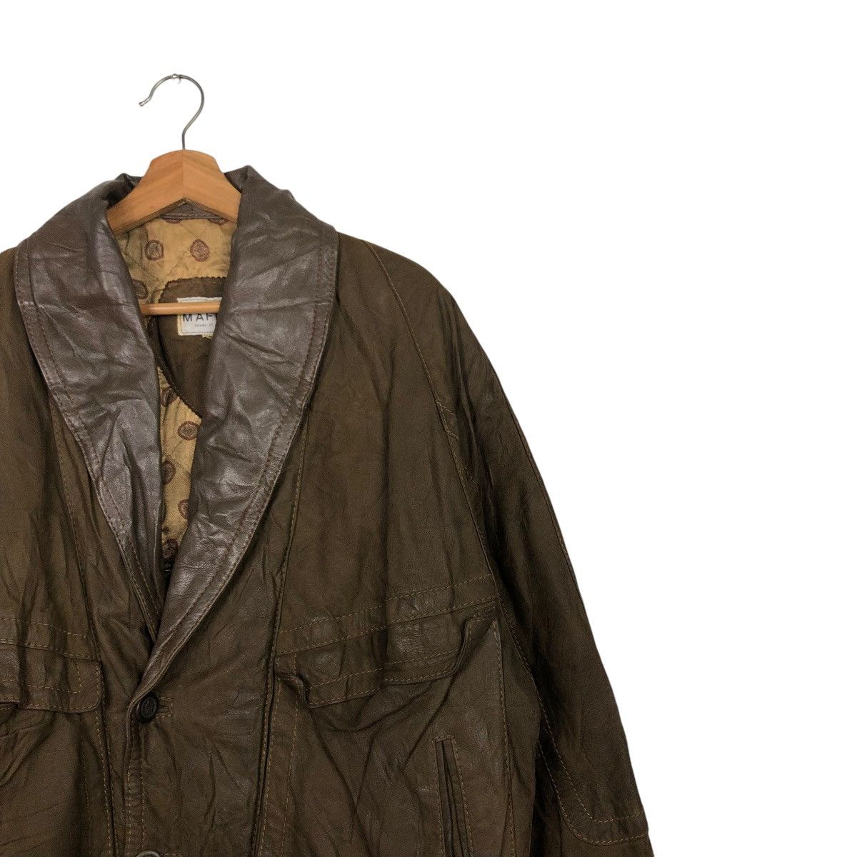 Vintage 🔥VINTAGE BOMBER LEATHER JACKET MAFFEI VERA PELLE ITALY Size US M / EU 48-50 / 2 - 8 Thumbnail