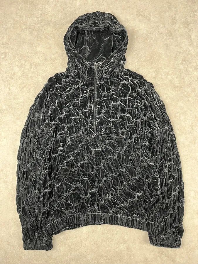 Emporio Armani 2010s Emporio Armani Black Wool Relief Hooded Jacket Size US M / EU 48-50 / 2 - 5 Thumbnail