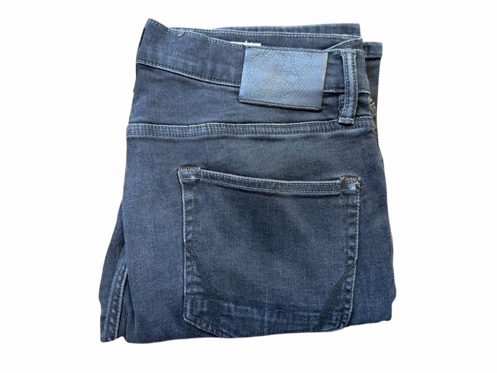 Allsaints AllSaints Rex Slim-Fit Slip Tapered Black Denim Jeans W32 Size US 32 / EU 48 - 2 Thumbnail