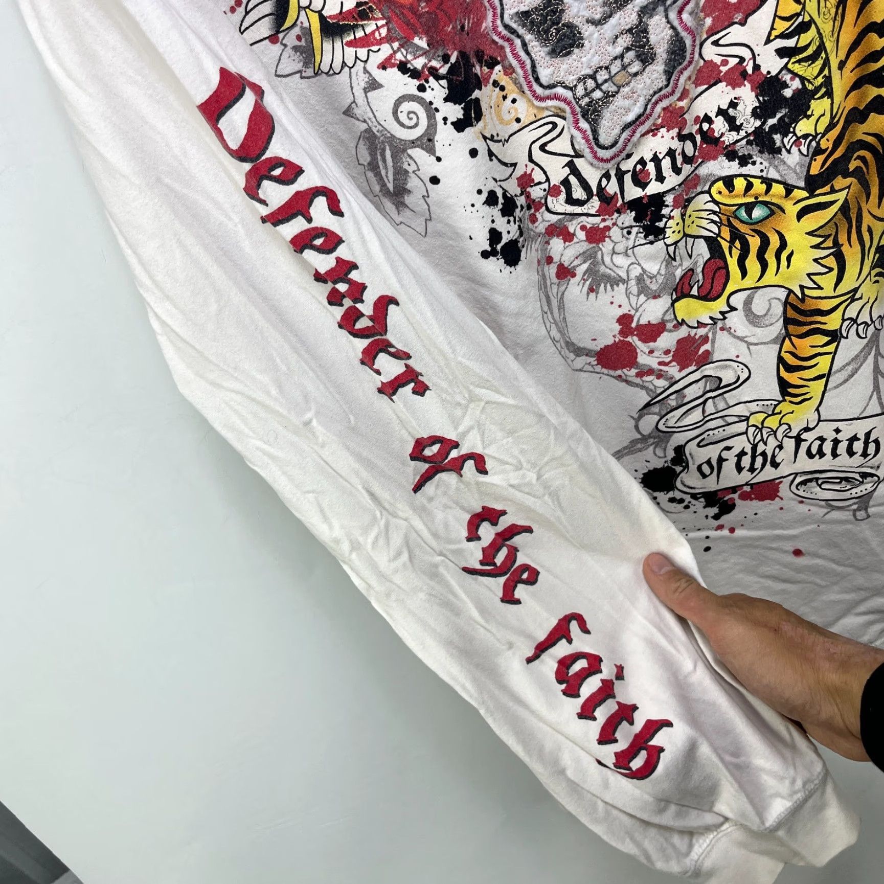 Pepe Jeans VINTAGE Pepe Jeans Shirt 3XL Mens White Cotton Tiger Logo 90s Long Sleeve Baggy Crew Neck Size US XXL / EU 58 / 5 - 5 Thumbnail