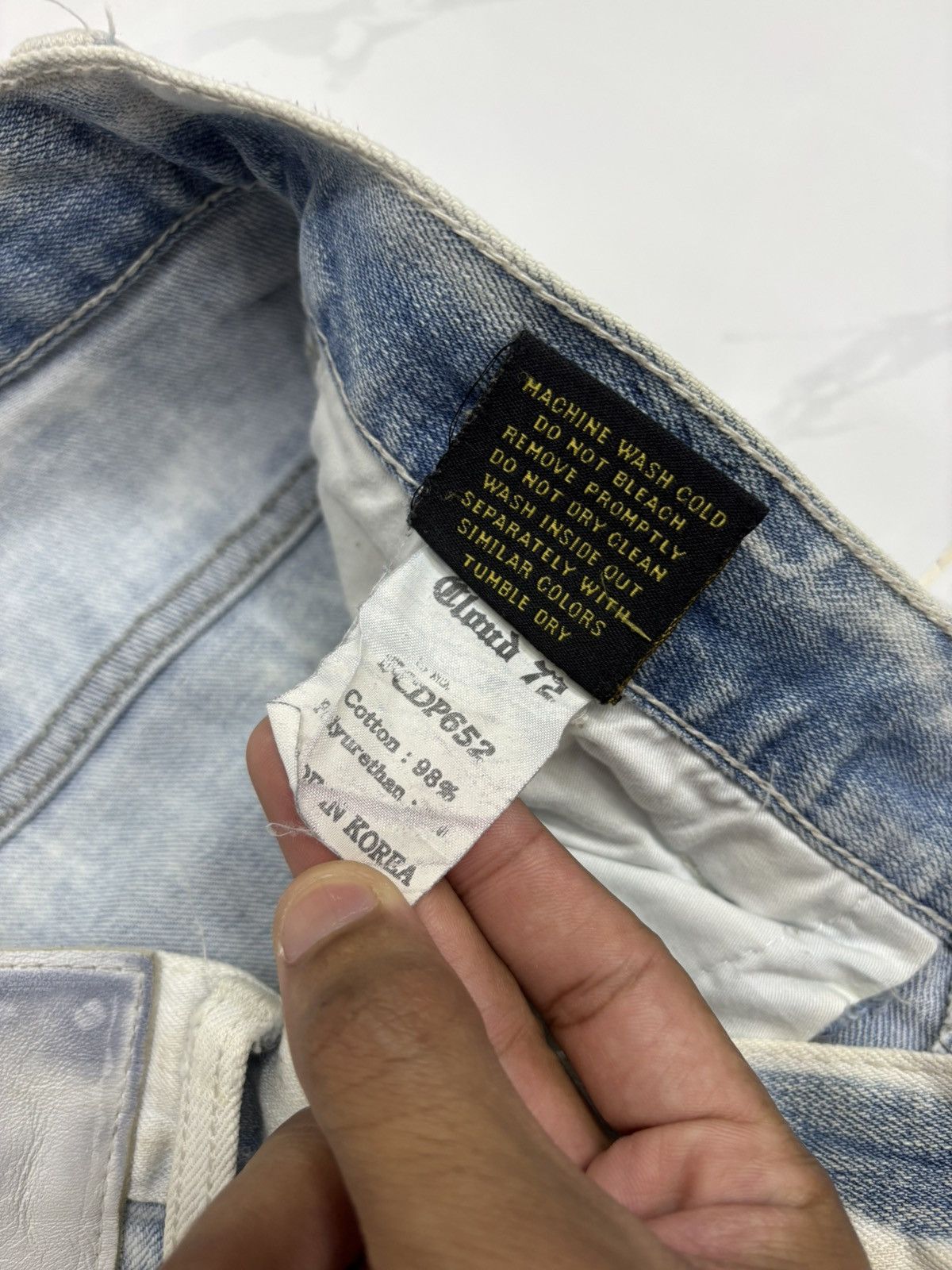 If Six Was Nine × Le Grande Bleu (L.G.B.) × Yasuyuki Ishii 🔥VINTAGE CLOUD72 BLEACHED DISTRESSED DENIM JEANS Size US 32 / EU 48 - 12 Thumbnail