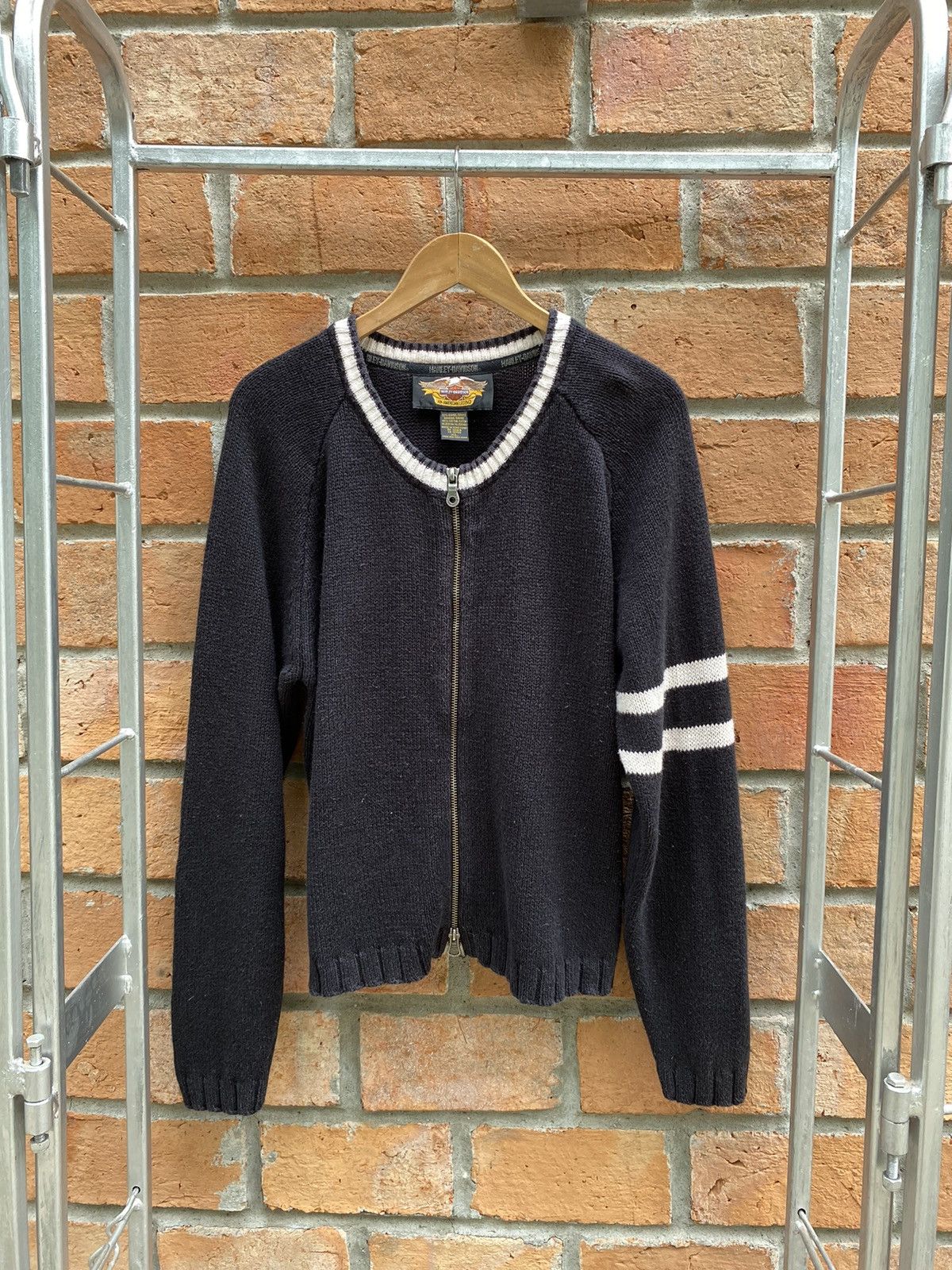 Harley Davidson knitted zip jacket