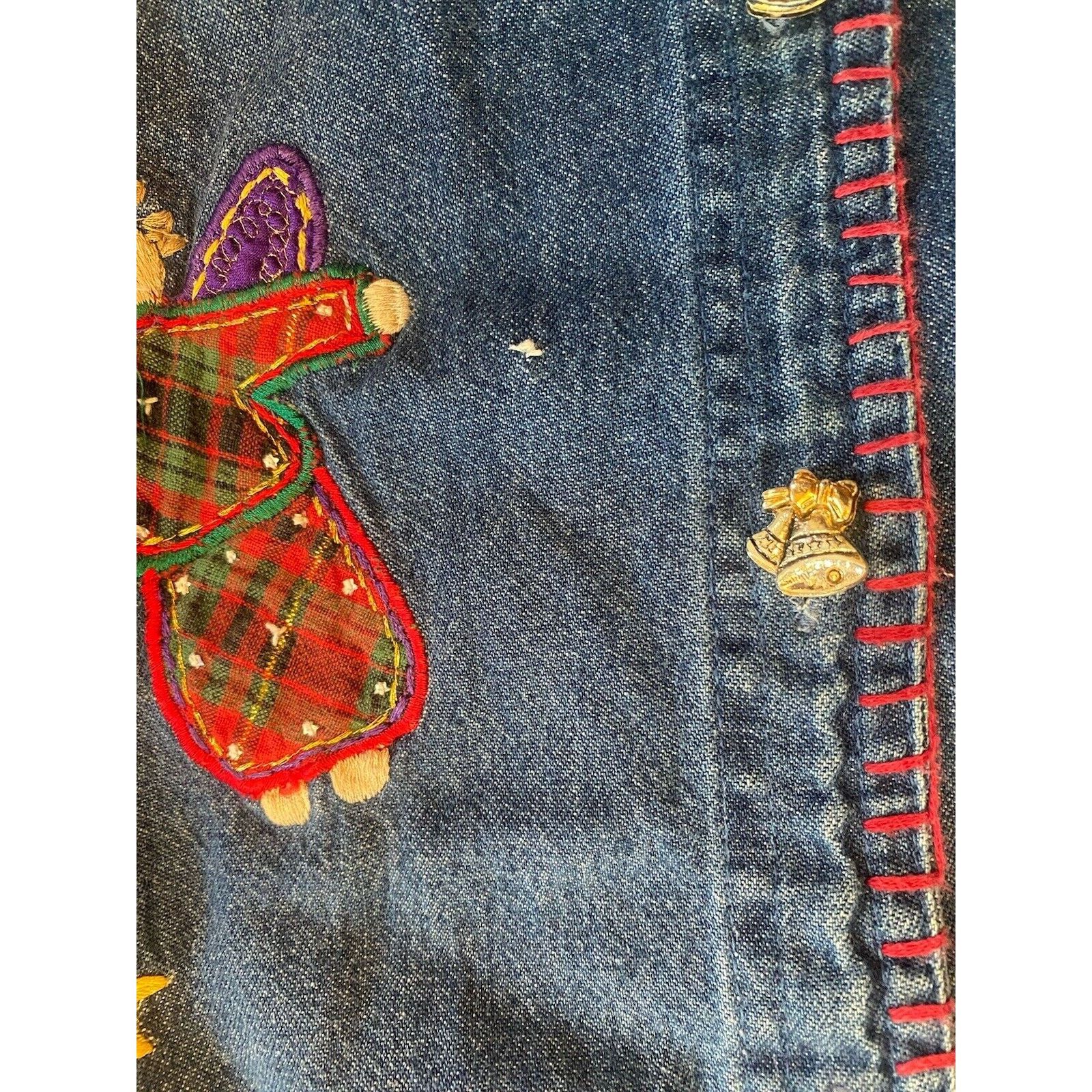 Other VTG Christmas Holiday Angel Denim Vest Women’s 1X Size XXL / US 16-18 / IT 52-54 - 8 Thumbnail