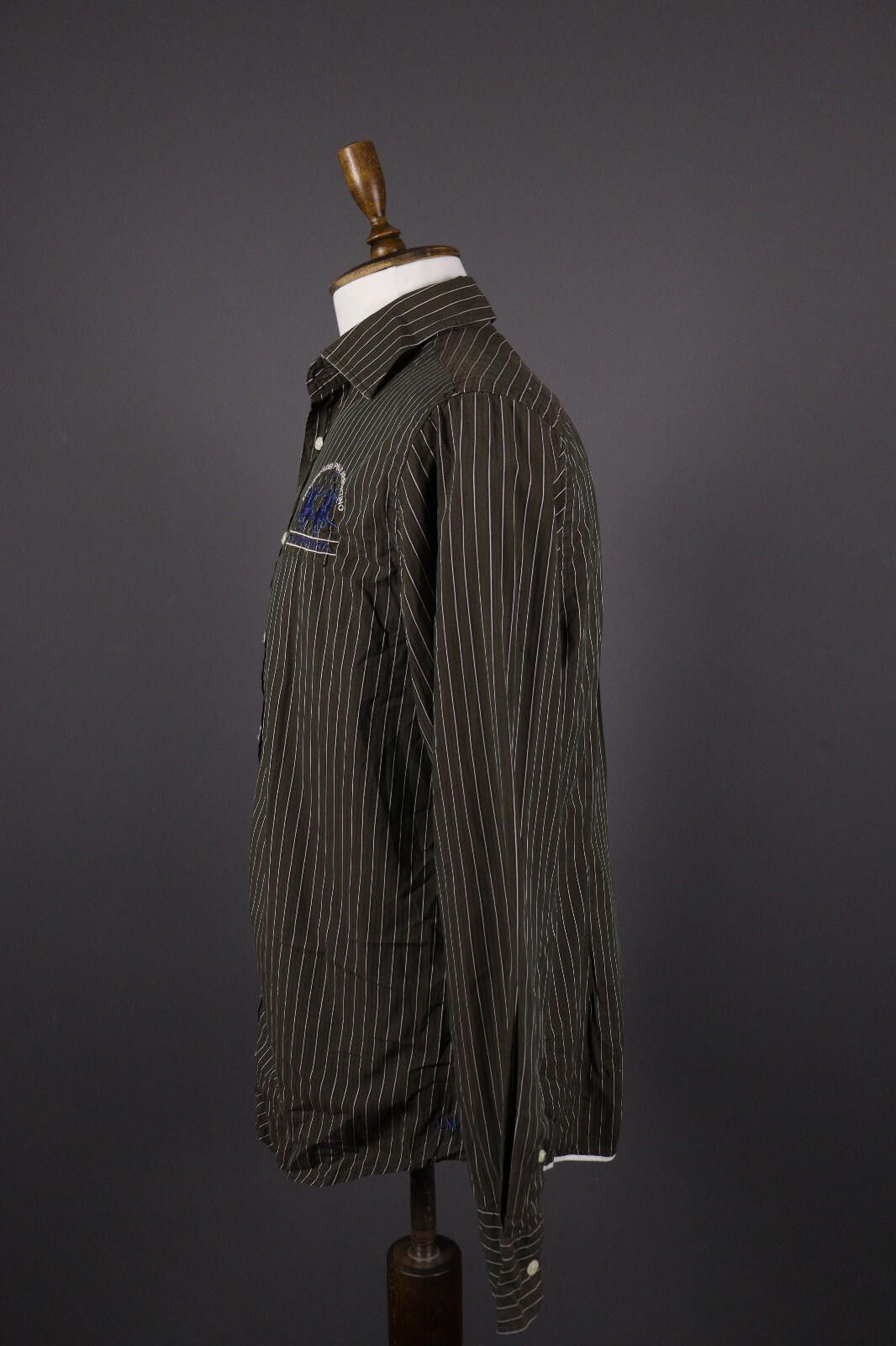 La Martina La Martina Buenos Aires Brown Stripe Shirt Size XL Size US XL / EU 56 / 4 - 4 Thumbnail