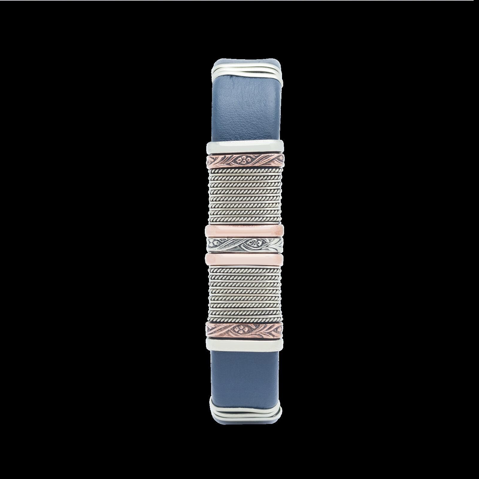 Other Men's Navy Blue Leather Bracelet Size ONE SIZE - 4 Thumbnail