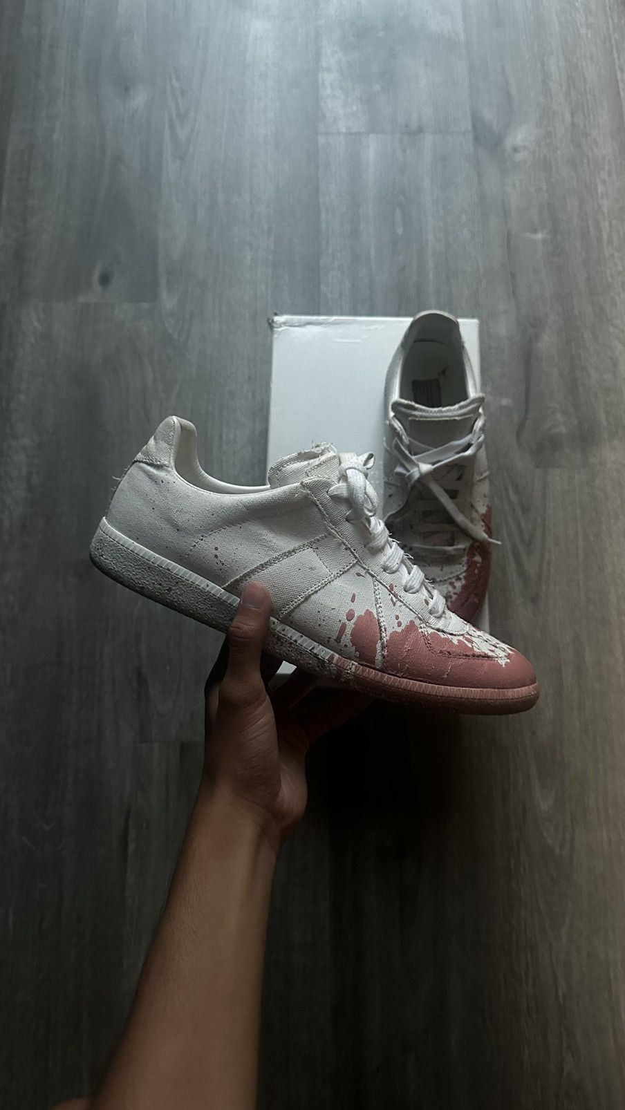 Maison Margiela Maison Margiela Canvas Pink Paint Solatter Size US 8.5 / EU 41-42 - 1 Thumbnail