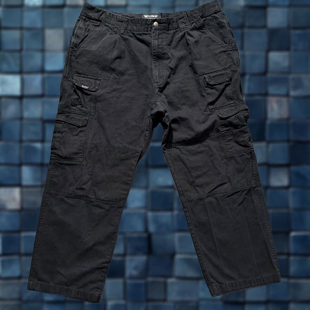 Vintage BLACKHAWK! Pants Men 44x30 Black Ripstop Canvas Cargo Pocket Workwear Casual Cargo Pants Mens 41x28 Inseam 28 Size US 44 / EU 60 - 1 Thumbnail