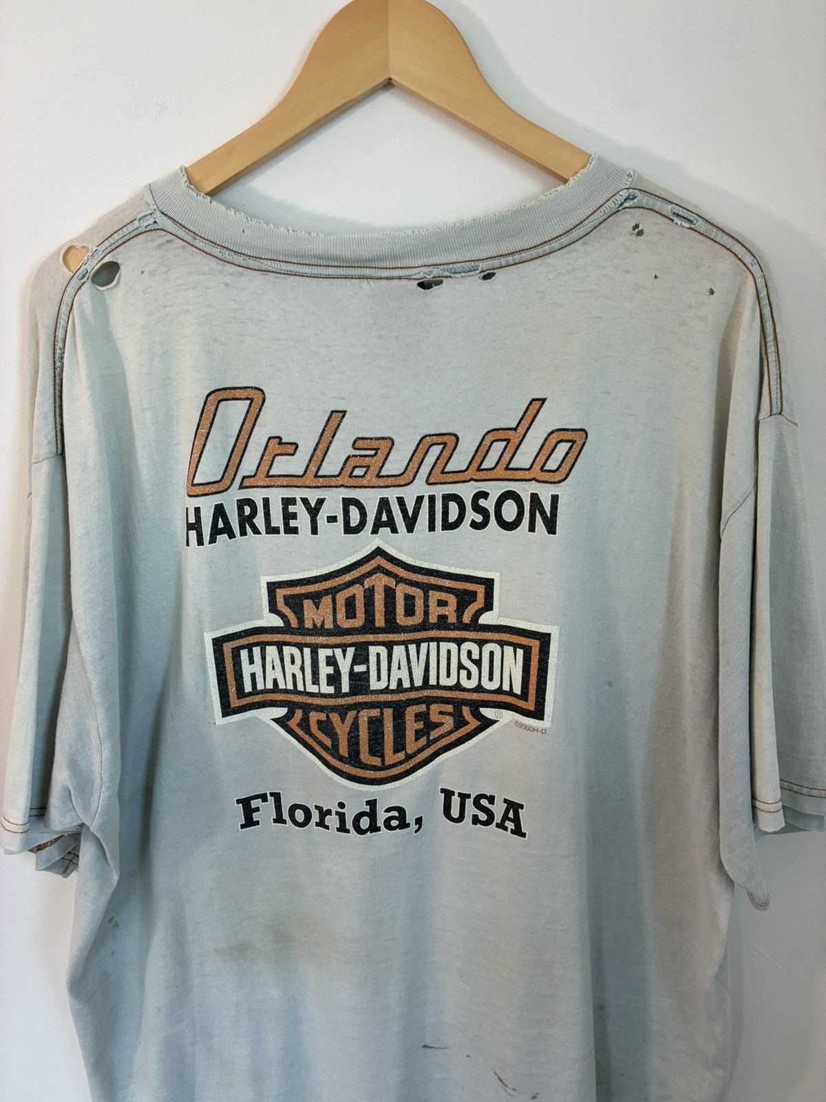 Harley Davidson Thrashed Sun Faded Harley Davidson Florida Biker Tee Size US XL / EU 56 / 4 - 5 Thumbnail