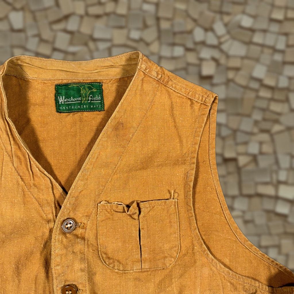 Vintage VINTAGE Montgomery Ward Vest Hunting Shirt Adult MEDIUM Brown Duck Canvas 50s USA Mens Size US M / EU 48-50 / 2 - 1 Thumbnail