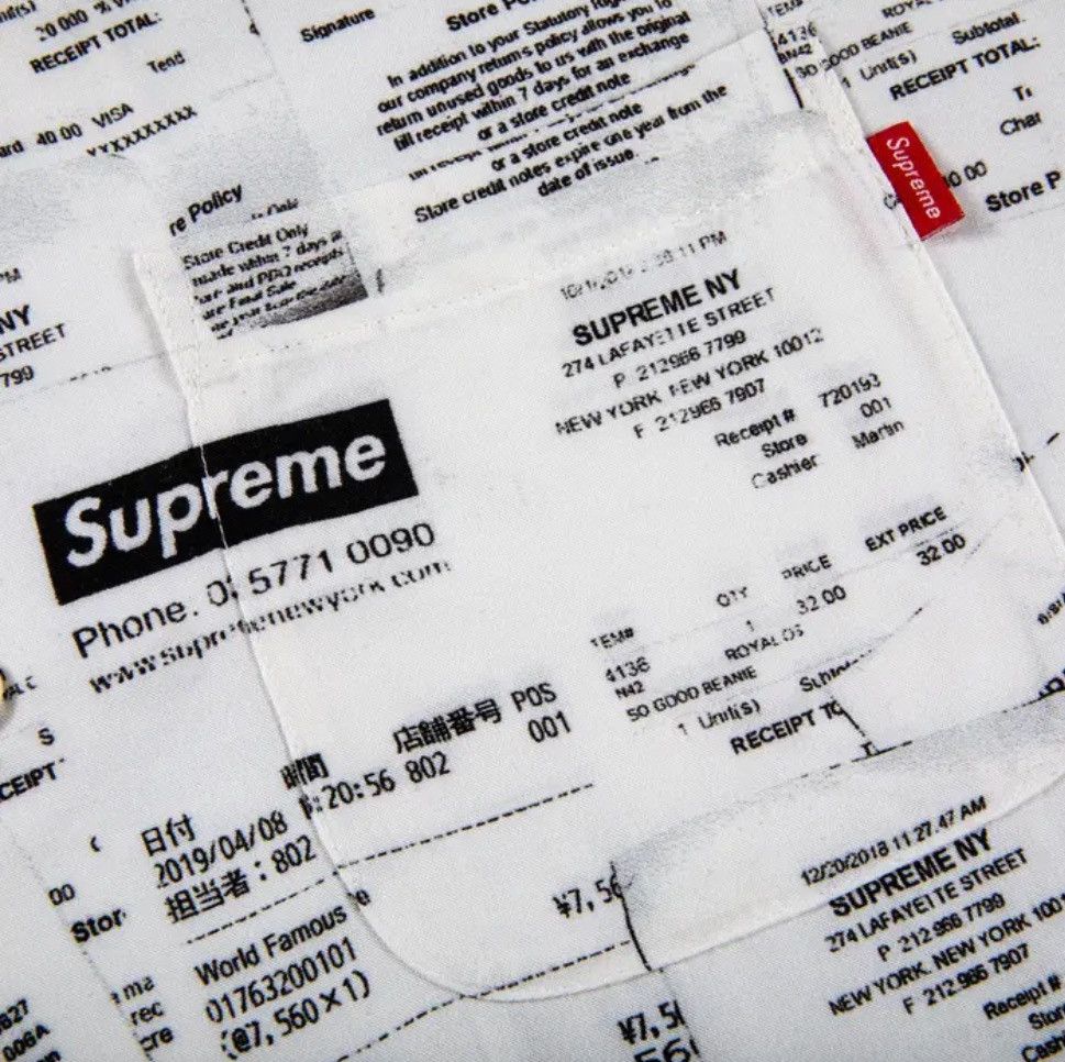 Supreme Supreme Receipts Rayon SS Shirt White Size US M / EU 48-50 / 2 - 2 Thumbnail